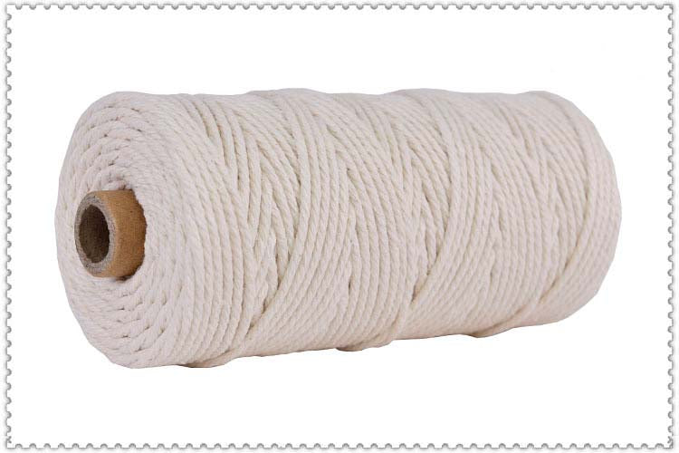 4mm With Film Cotton Cord Colorful Rope Beige Twisted Craft String DIY Wedding Home Textile Decorative supply 100meters