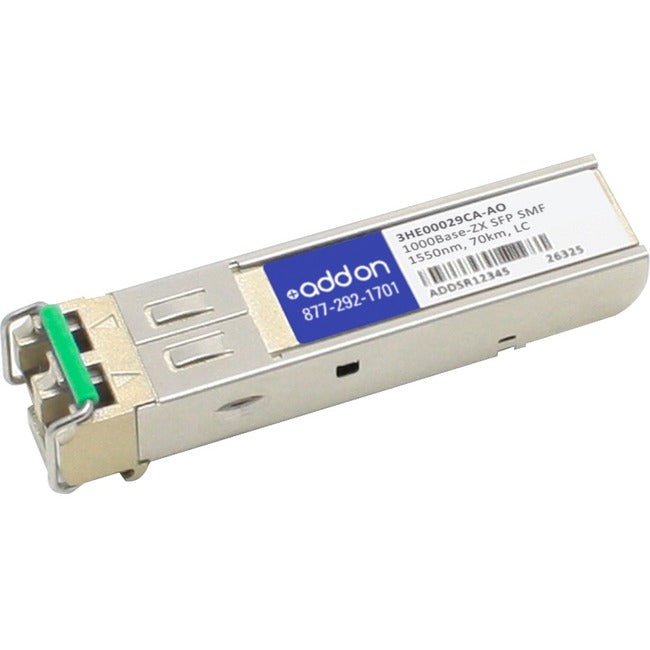 AddOn Alcatel-Lucent 3HE00029CA Compatible TAA Compliant 1000Base-ZX SFP Transceiver (SMF, 1550nm, 70km, LC, Industrial Temperature)