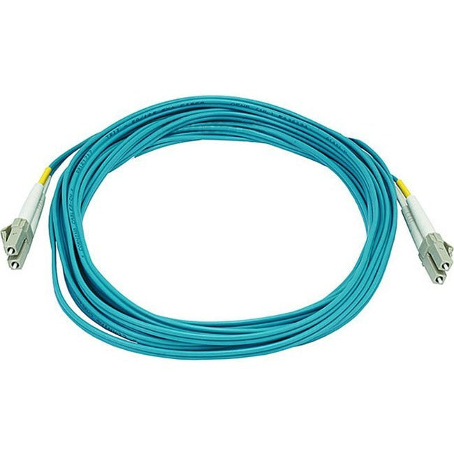 Monoprice 10Gb Fiber Optic Cable, LC/LC, Multi Mode, Duplex - 5 Meter (50/125 Type) - Aqua Default Title