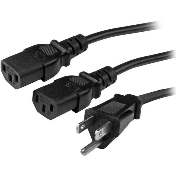 StarTech.com 10 ft Computer Power Cord - NEMA 5-15P to 2x C13 - C13 Y-Cable - Power Cord Y Splitter Cable - Power 2 monitors at once Default Title