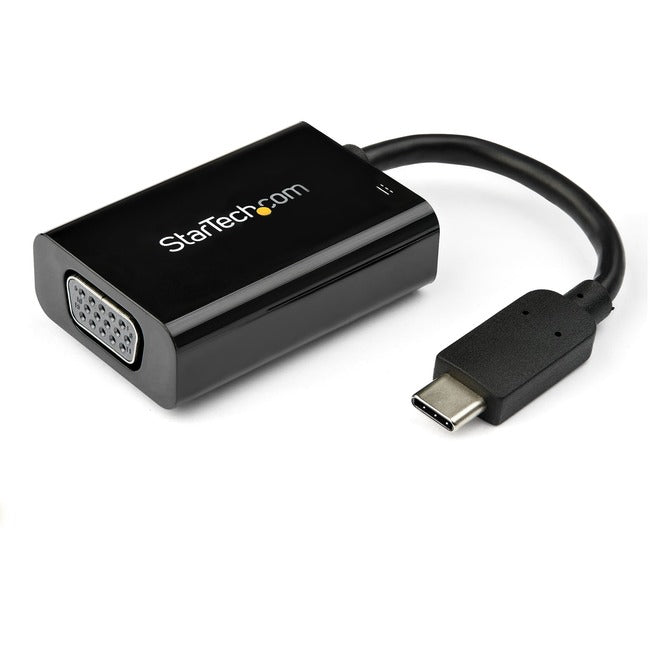 StarTech.com USB-C-zu-VGA-Adapter – 60 W USB-Stromversorgung – USB-Typ-C-Adapter für USB-C-Geräte wie Ihr 2018 iPad Pro – Schwarz – 1080p – Thunderbolt 3-kompatibel – CDP2VGAUCP