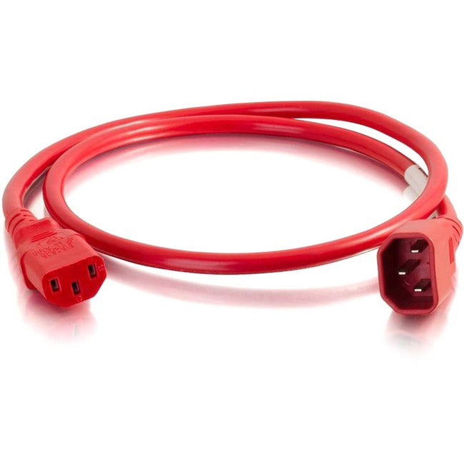 C2G 2ft 18AWG Power Cord (IEC320C14 to IEC320C13) -Red