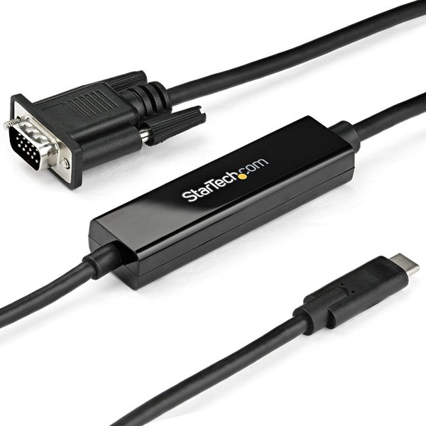 StarTech.com 1m / 3 ft USB C to VGA Cable - USB Type C to VGA - 1920 x 1200 - Black Default Title
