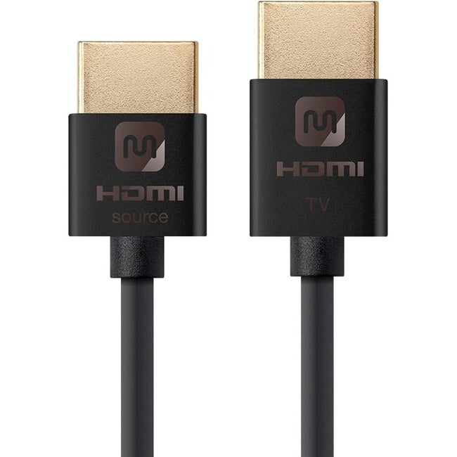 Monoprice Ultra Slim 18Gbps Active High Speed HDMI Cable, 6ft Black Default Title