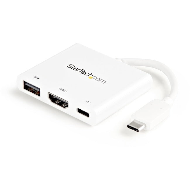 StarTech.com USB C Multiport Adapter with HDMI 4K & 1x USB 3.0 - PD - Mac & Windows - White USB Type C All in One Video Adapter Default Title