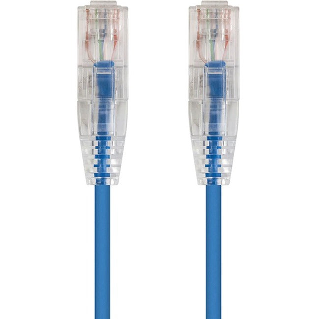 Monoprice SlimRun Cat6 28AWG UTP Ethernet Network Cable, 3ft Blue