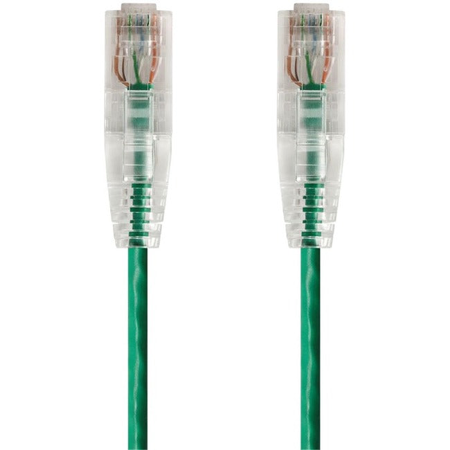 Monoprice SlimRun Cat6 28AWG UTP Ethernet Network Cable, 10ft Green Default Title