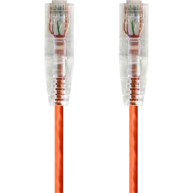 Monoprice SlimRun Cat6 28 AWG UTP Ethernet Network Cable, 2ft Orange