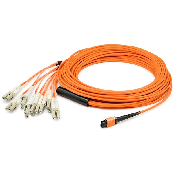 AddOn 9m MPO (Female) to 8xLC (Male) 8-strand Orange OM1 Fiber Fanout Cable Default Title