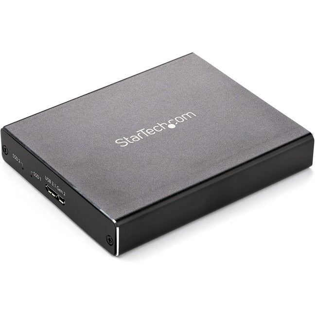 StarTech.com Duales M.2-Gehäuse – RAID – M.2-SATA-SSD-Gehäuse – USB 3.1 (10 Gbit/s) – externes USB-C- und USB-A-Gehäuse – Aluminium