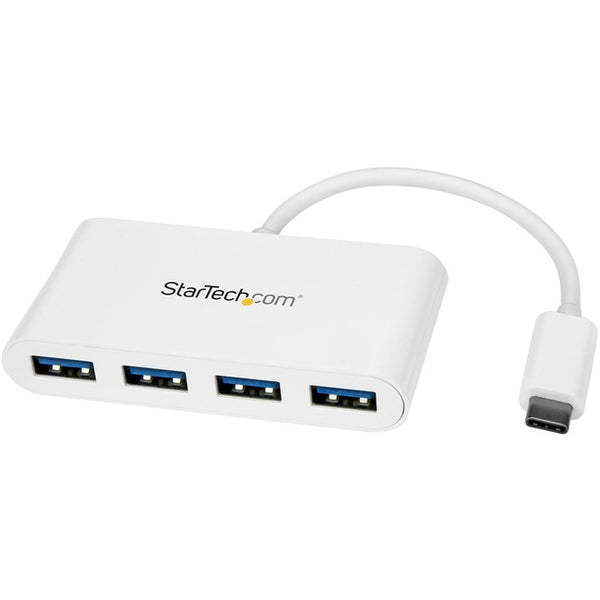StarTech.com 4 Port USB C Hub - USB-C to 4x USB-A - USB 3.0 Hub - Bus Powered - White - USB C to USB Hub - USB Multiport Adapter Default Title
