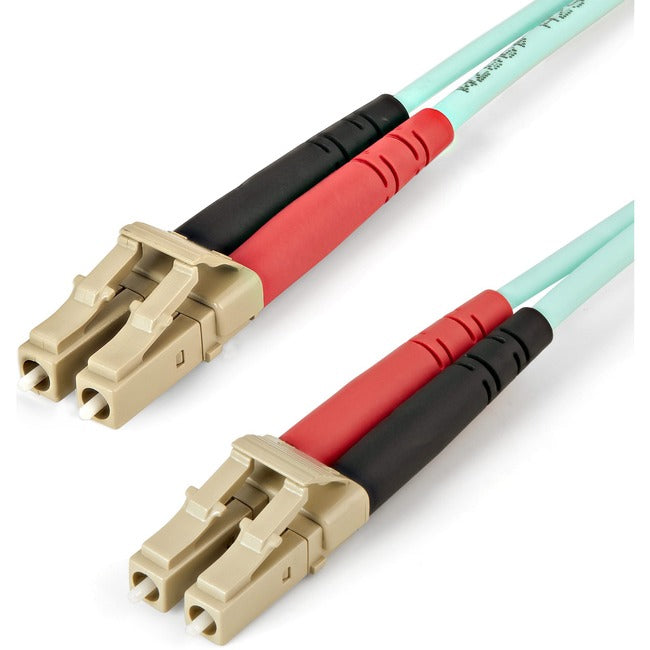 StarTech.com Aqua OM4 Duplex Multimode Fiber - 2m / 6 ft - 100 Gb - 50/125 - OM4 Fiber - LC to LC Fiber Patch Cable