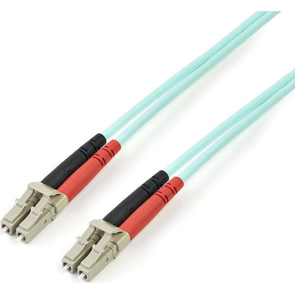 StarTech.com Aqua OM4 Duplex Multimode Fiber - 3m/ 9 ft - 100 Gb - 50/125 - OM4 Fiber - LC to LC Fiber Patch Cable Default Title