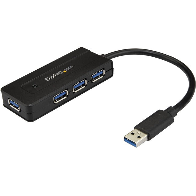 StarTech.com 4 Port USB 3.0 Hub - Small USB with Charge Port - Powered USB 3.0 Hub Includes Power Adapter - USB Port Extender Default Title