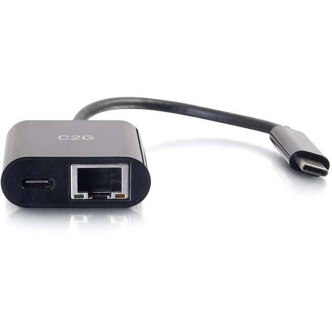C2G USB C Ethernet Adapter with Power - Black Default Title