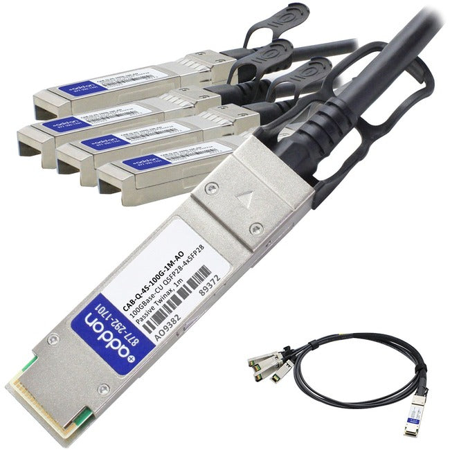 AddOn Arista Networks CAB-Q-4S-100G-1M-kompatibles TAA-konformes 100GBase-CU QSFP28 auf 4xSFP28 Direct Attach-Kabel (passives Twinax, 1 m)