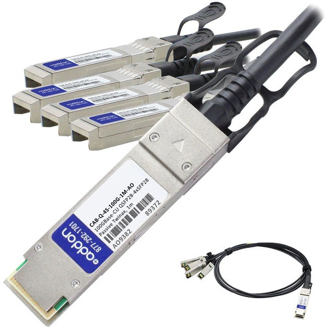 AddOn Arista Networks CAB-Q-4S-100G-2M-kompatibles TAA-konformes 100GBase-CU QSFP28 auf 4xSFP28 Direct Attach-Kabel (passives Twinax, 2 m)