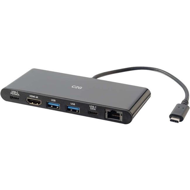 C2G USB C Mini Dock with 4K HDMI, Ethernet, USB, Power Delivery up to 60W Default Title