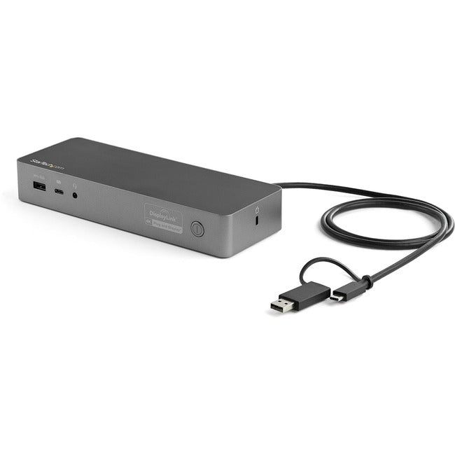 StarTech.com Universelle Laptop-Dockingstation – USB-C- und USB-A-Dock – Dual 4K – DP und HDMI – 100 W PD – Mac Windows und Chrome OS – 4 x USB 3.0-Anschlüsse – Gigabit-Ethernet