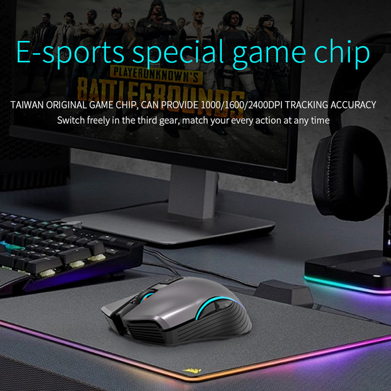 Rechargeable Mouse 2.4G Wireless Mute Ergonomic Mouse 3600DPI Colorful Breathing Light Mice for Gaming Office Laptop Pc and Mac