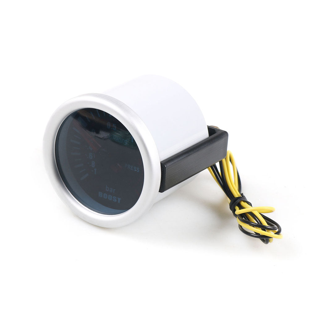 Auto Car Turbo Boost Gauge -1~0~2 BAR 2" 52mm Universal Smoke Len 12V Pointer Turbo Boost Bar Meter Digital White LED