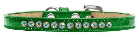 Ab Crystal Size 8 Emerald Green Puppy Ice Cream Collar Default Title