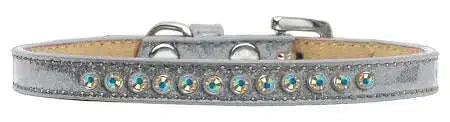 Ab-Crystal-Size-8-Silver-Puppy-Ice-Cream-Collar-GreatEagleInc-319625077