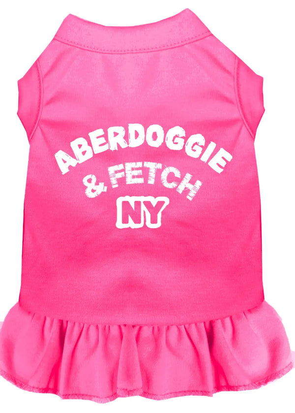 Aberdoggie Ny Screen Print Dress Bright Pink Lg Default Title