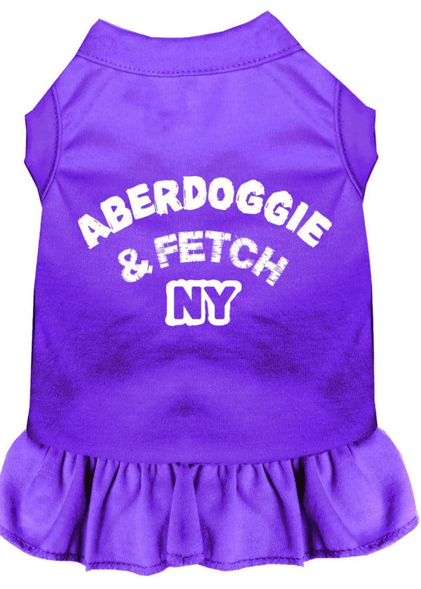Aberdoggie Ny Screen Print Dress Purple Sm Default Title