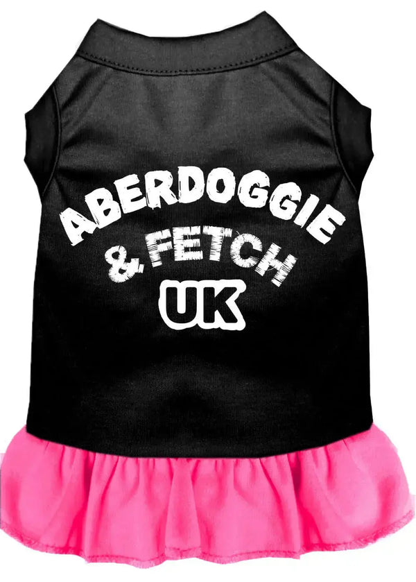 Aberdoggie-Uk-Screen-Print-Dress-Black-With-Bright-Pink-Sm-GreatEagleInc-319268323