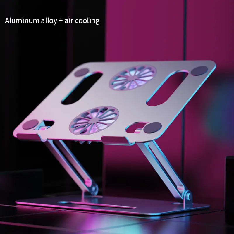 Adjustable Laptop Stand With Cooling Fans Base Support Laptop Table For Bed Folding Notebook Holder Stand Laptop Cooling Bracket