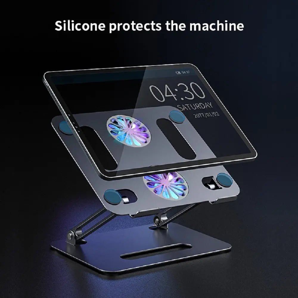 Adjustable Laptop Stand With Cooling Fans Base Support Laptop Table For Bed Folding Notebook Holder Stand Laptop Cooling Bracket