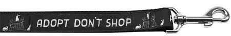 Adopt Don't Shop Nylon Dog Leash 3/8 Inch Wide 4ft Long Default Title