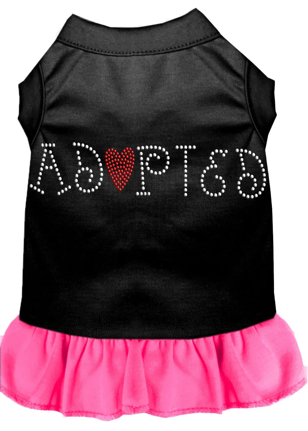 Adopted Rhinestone Dress Black With Bright Pink Xxxl Default Title