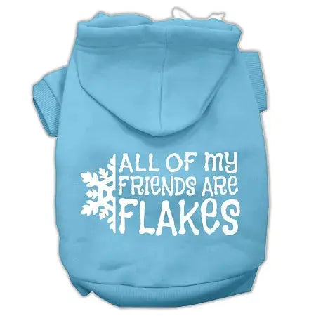 All My Friends Are Flakes Screen Print Pet Hoodies Baby Blue Size S Default Title