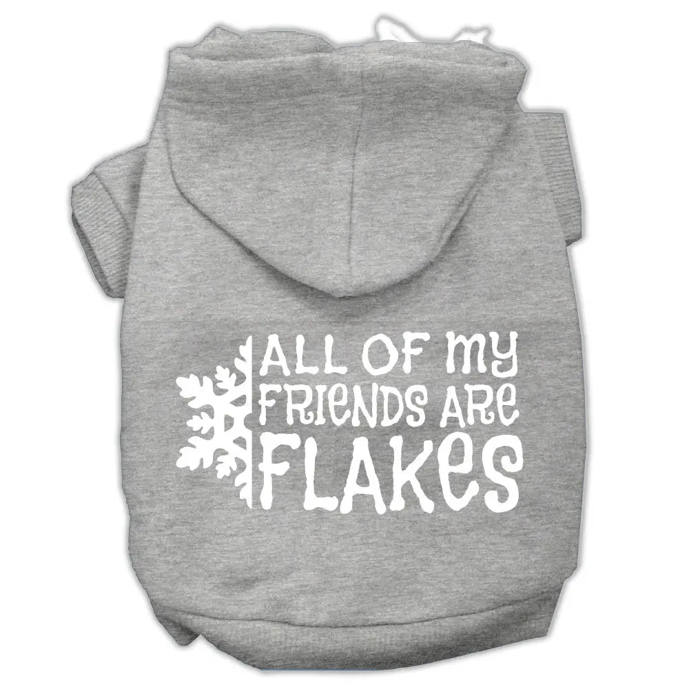 All My Friends Are Flakes Screen Print Pet Hoodies Grey Size L Default Title