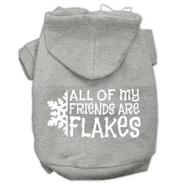 All-My-Friends-Are-Flakes-Screen-Print-Pet-Hoodies-Grey-Size-M-GreatEagleInc-320183445