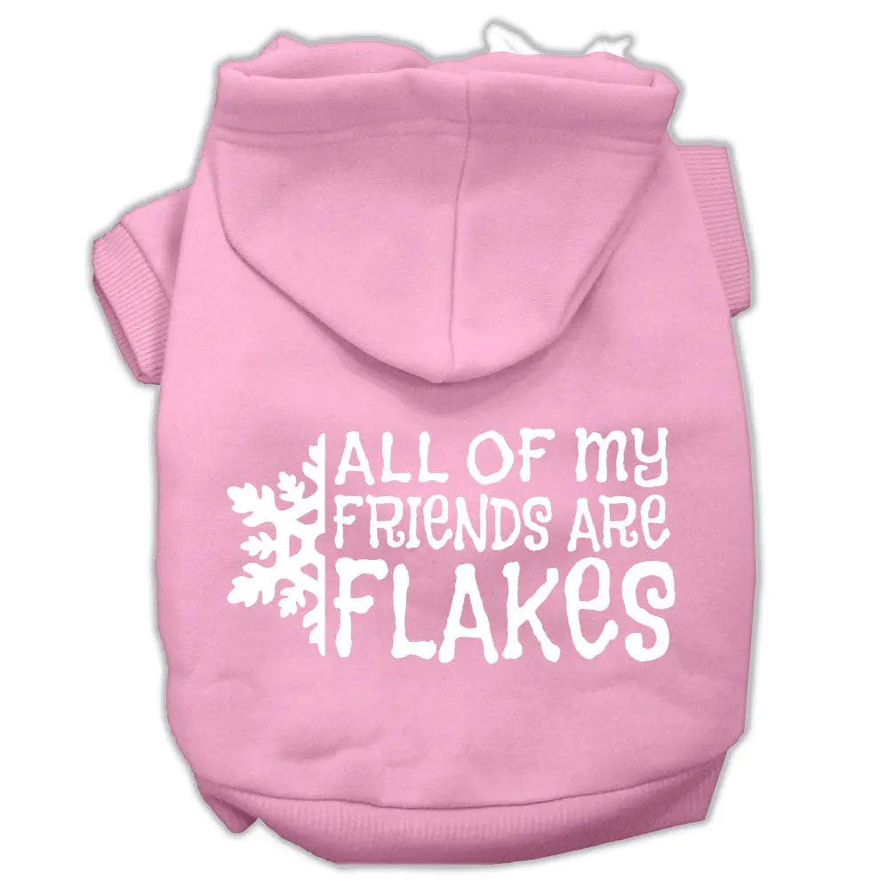 All My Friends Are Flakes Screen Print Pet Hoodies Light Pink Size L Default Title