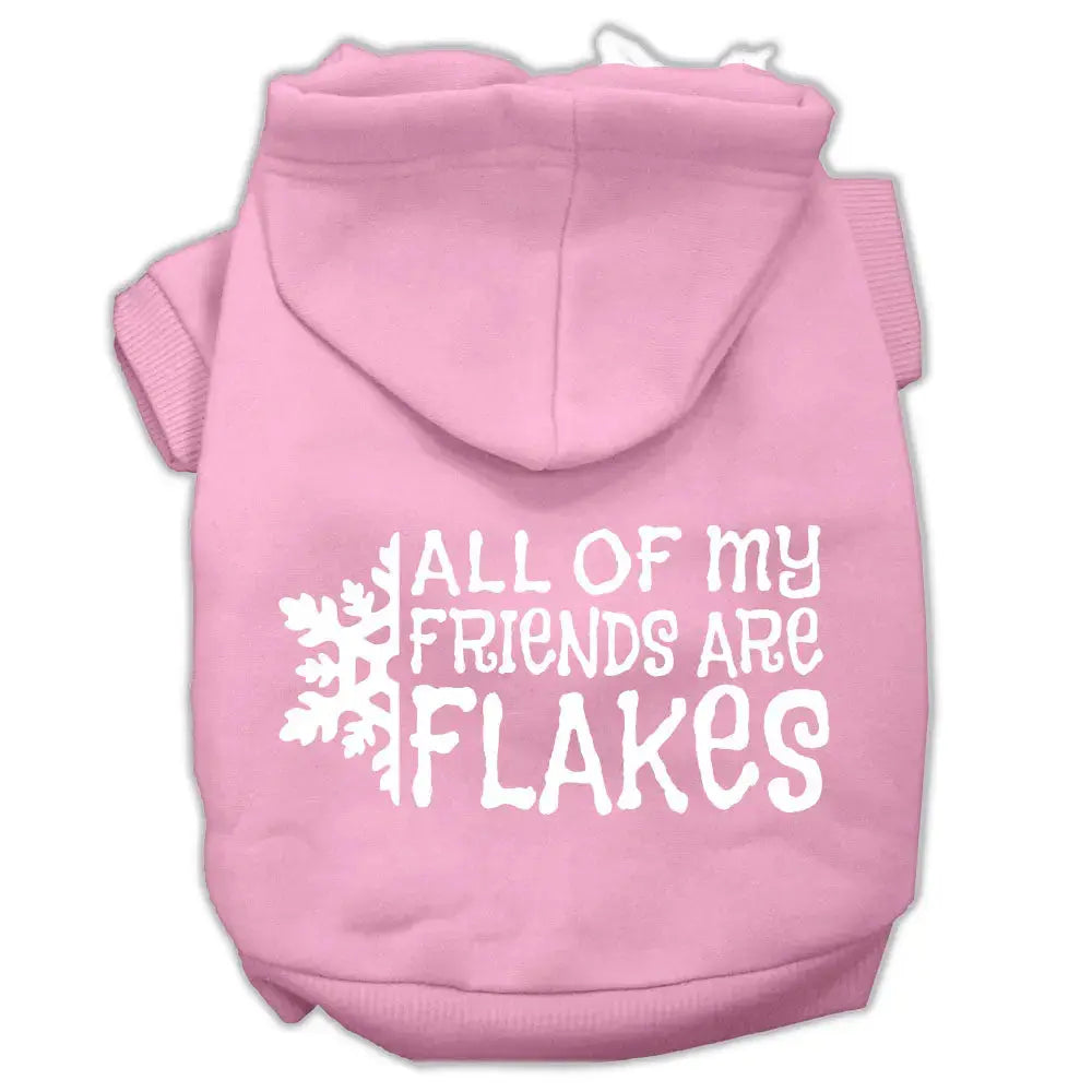 All My Friends Are Flakes Screen Print Pet Hoodies Light Pink Size L Default Title
