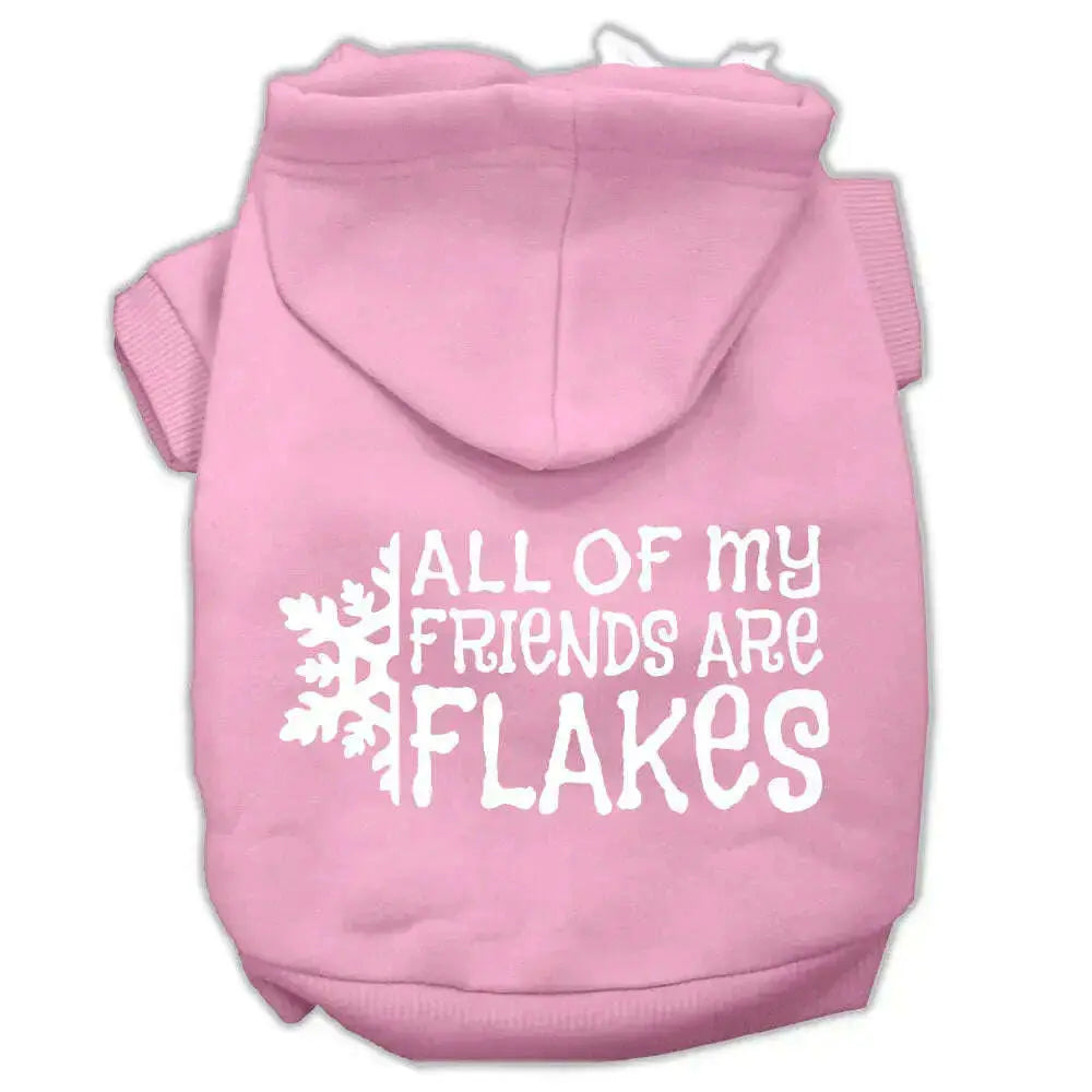All-My-Friends-Are-Flakes-Screen-Print-Pet-Hoodies-Light-Pink-Size-L-GreatEagleInc-320184075