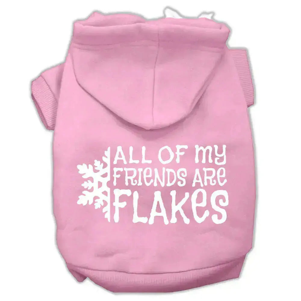All-My-Friends-Are-Flakes-Screen-Print-Pet-Hoodies-Light-Pink-Size-M-GreatEagleInc-320183330