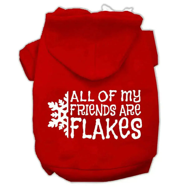All-My-Friends-Are-Flakes-Screen-Print-Pet-Hoodies-Red-Size-L-GreatEagleInc-320183884