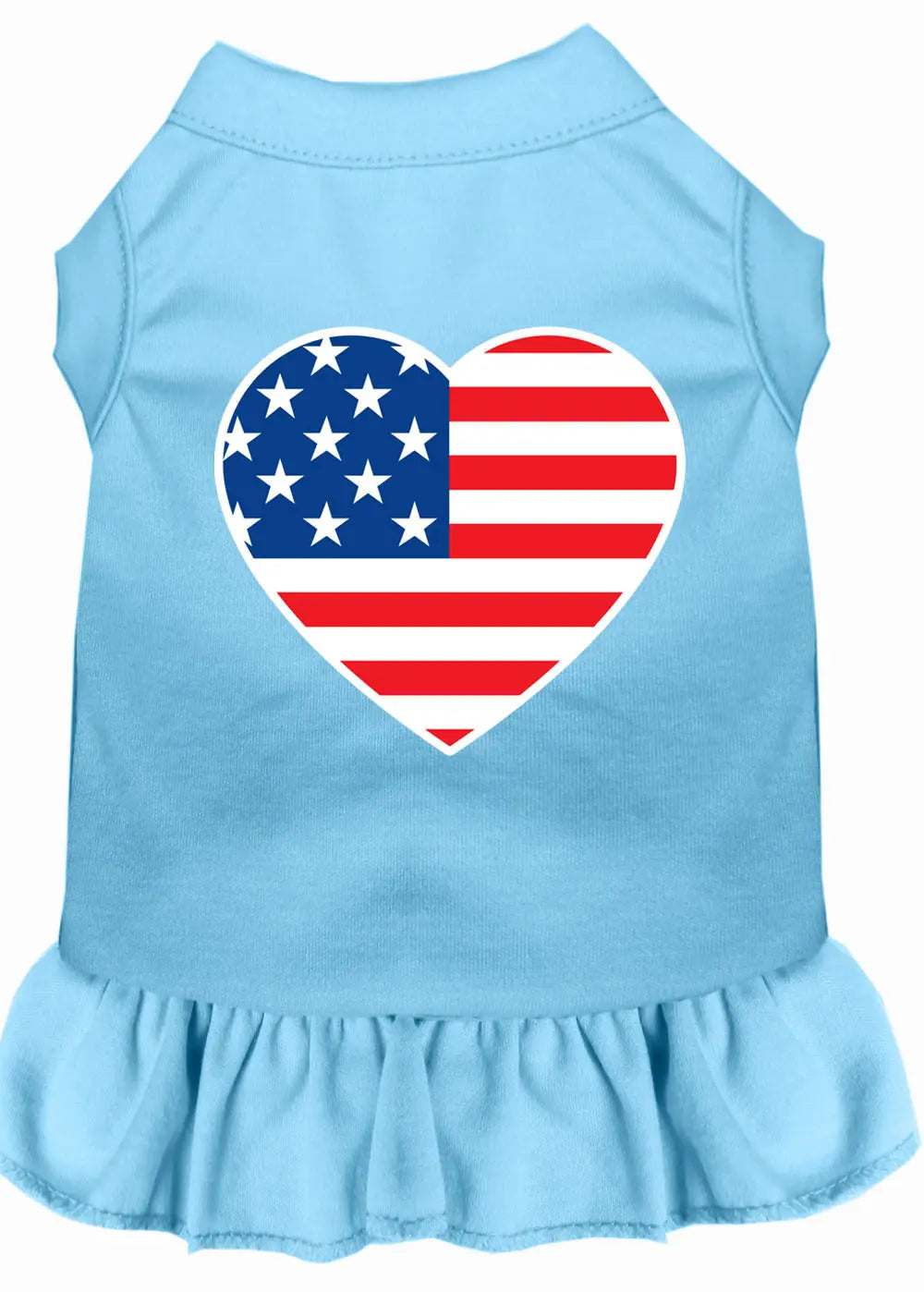 American Flag Heart Screen Print Dress Baby Blue Sm Default Title