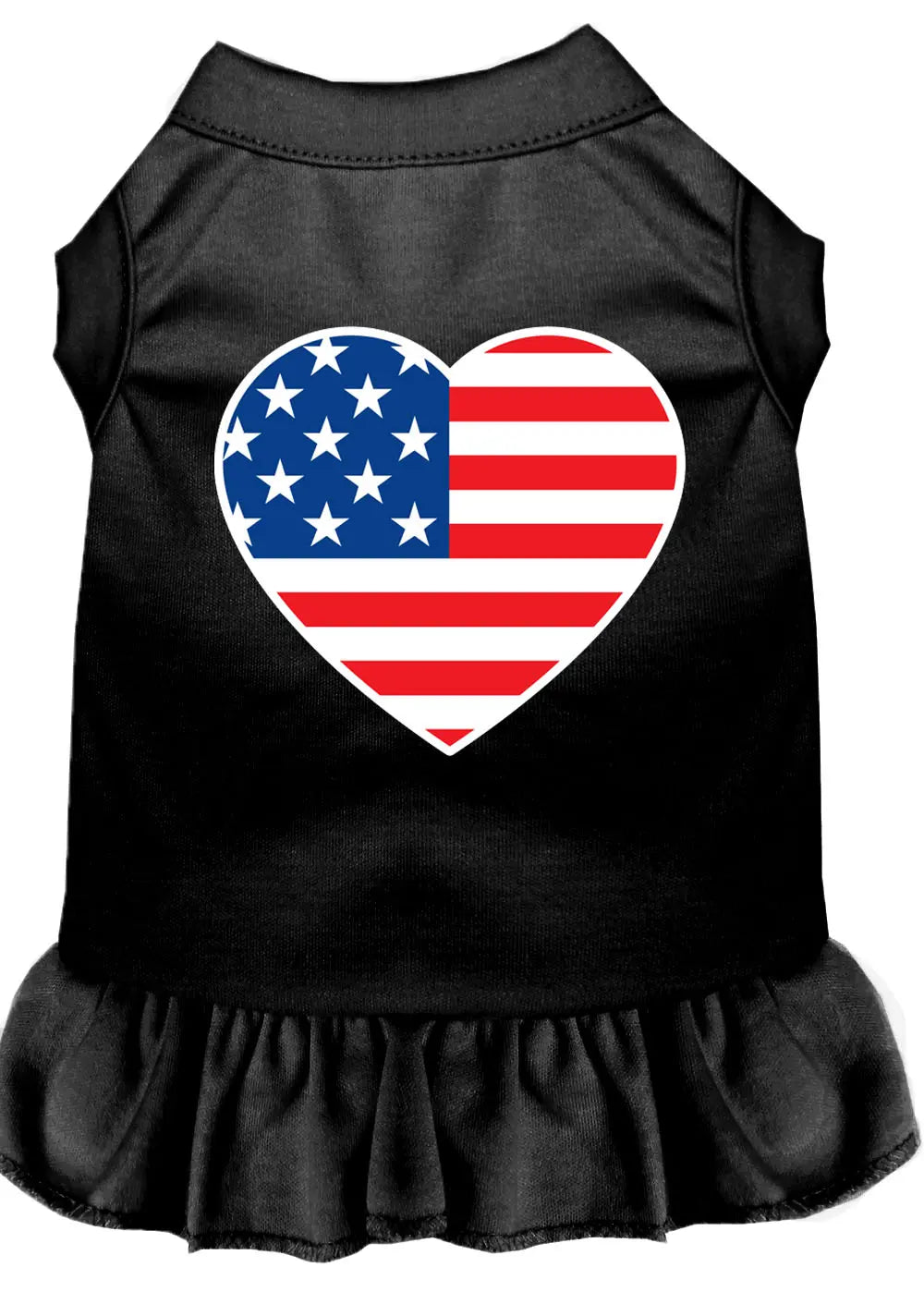 American Flag Heart Screen Print Dress Black Lg Default Title
