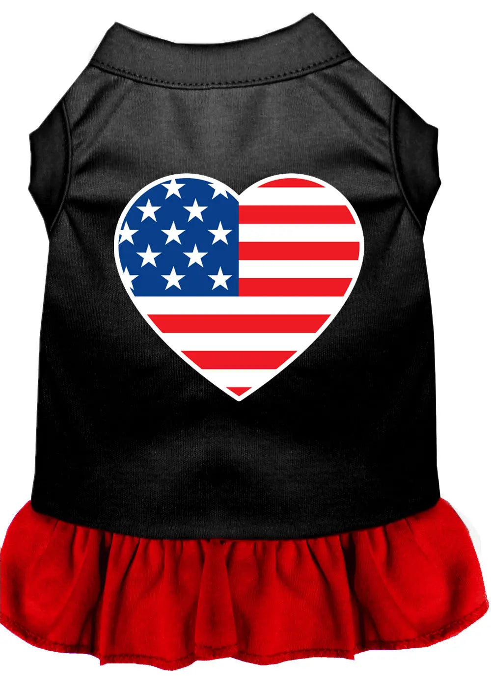 American Flag Heart Screen Print Dress Black With Red Med Default Title