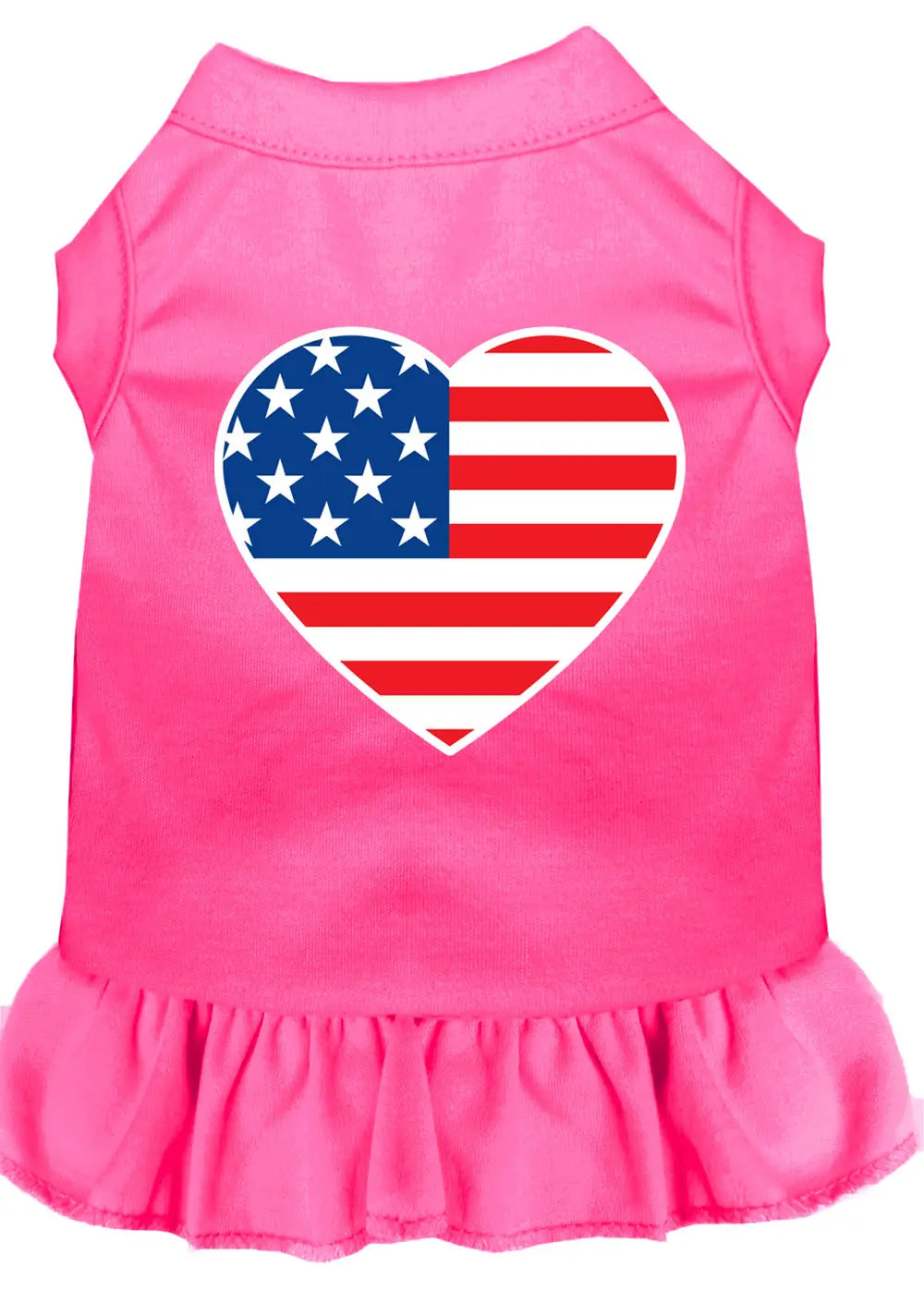 American Flag Heart Screen Print Dress Bright Pink Xxl Default Title