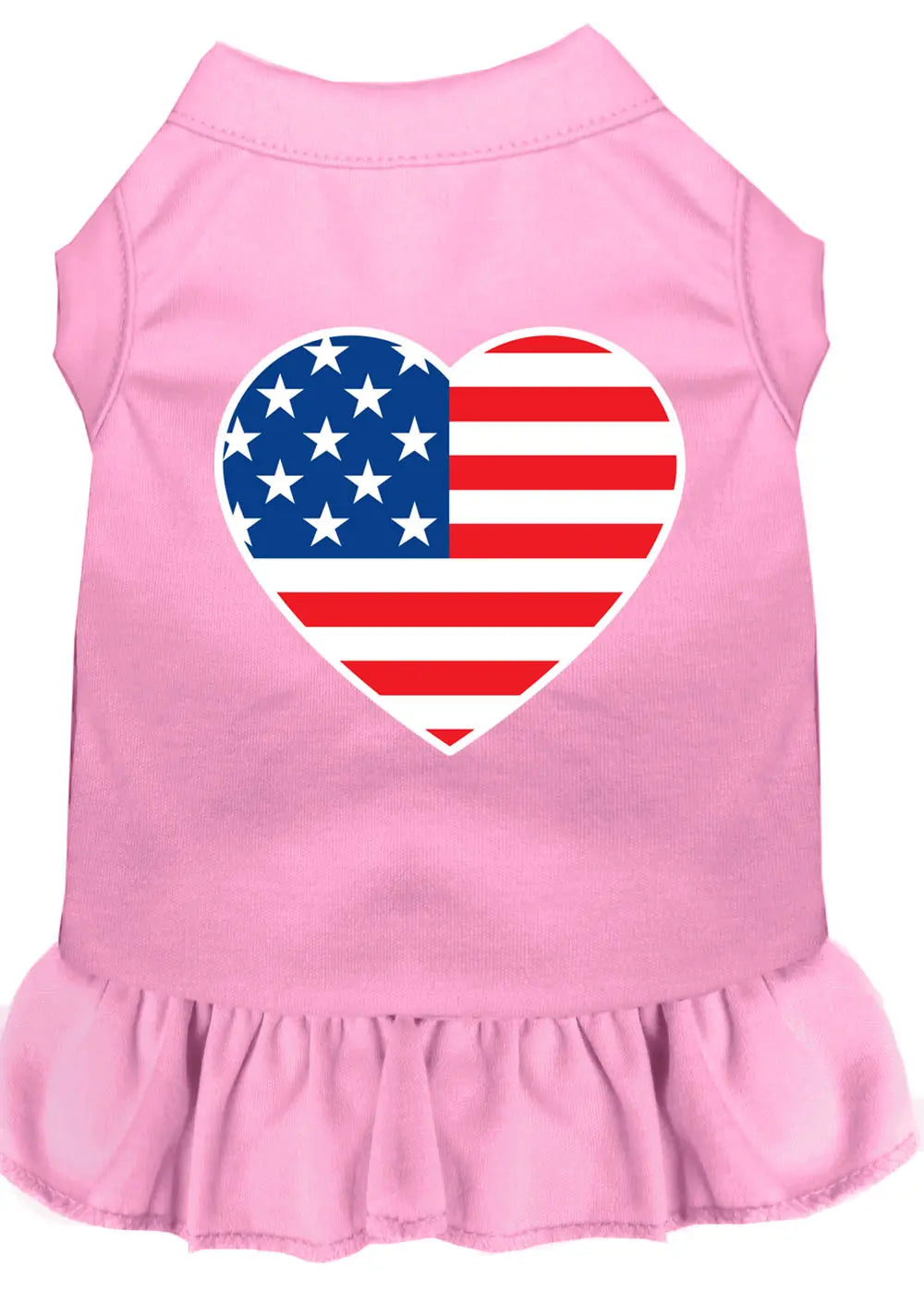 American Flag Heart Screen Print Dress Light Pink Xxxl Default Title