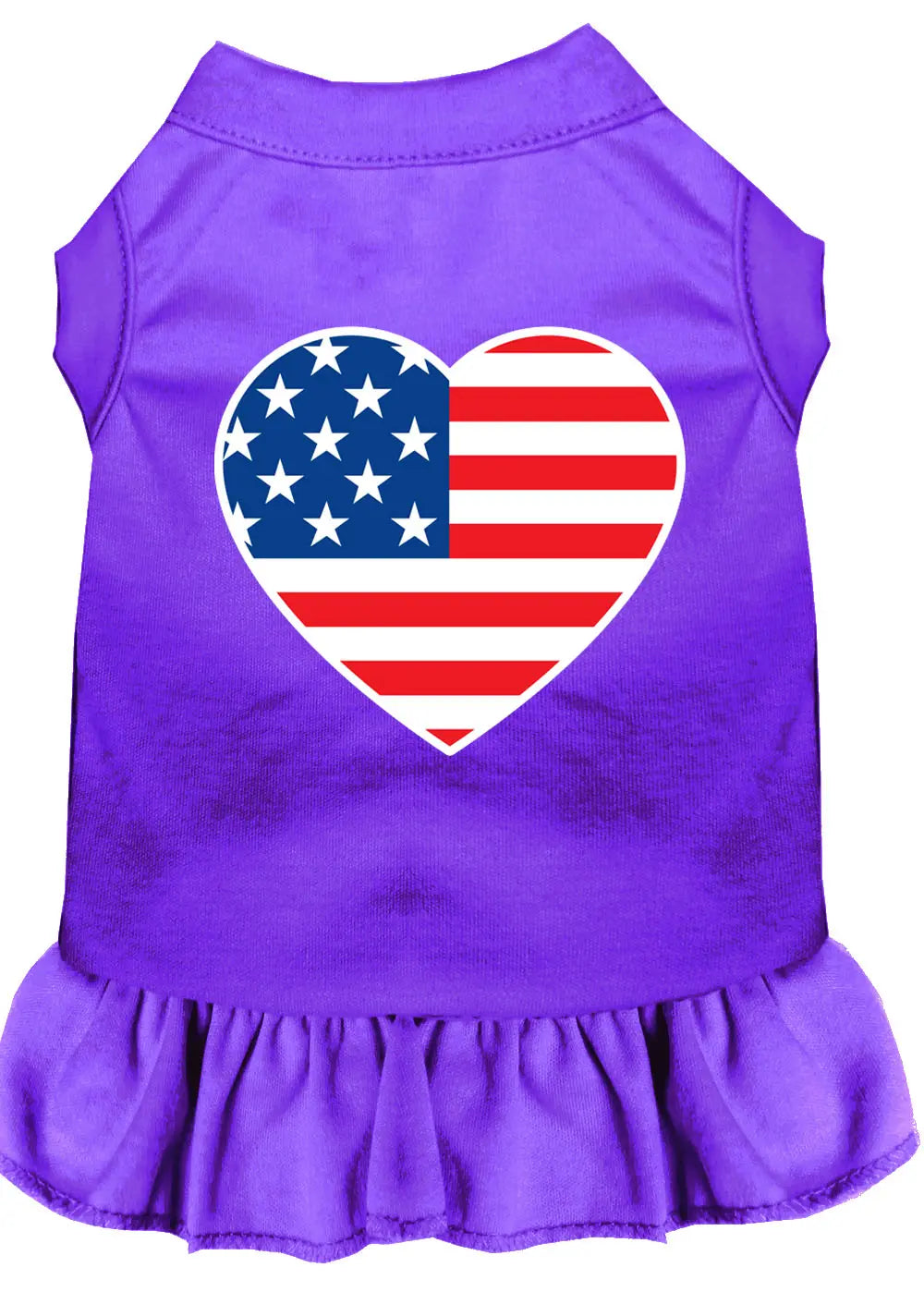 American Flag Heart Screen Print Dress Purple Med Default Title