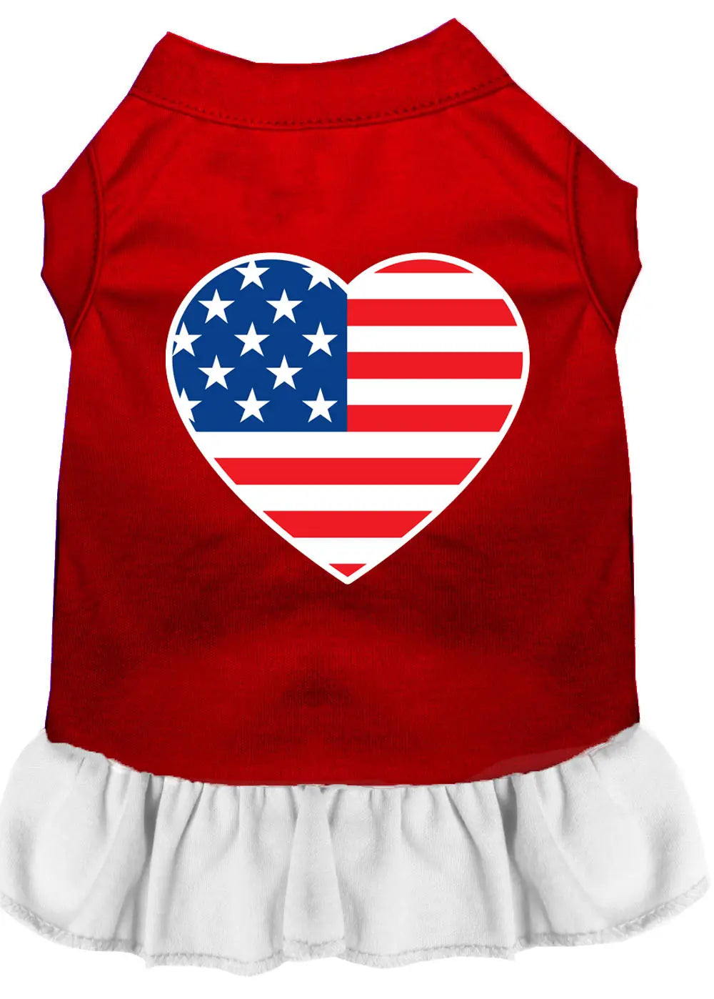 American Flag Heart Screen Print Dress Red With White Lg Default Title