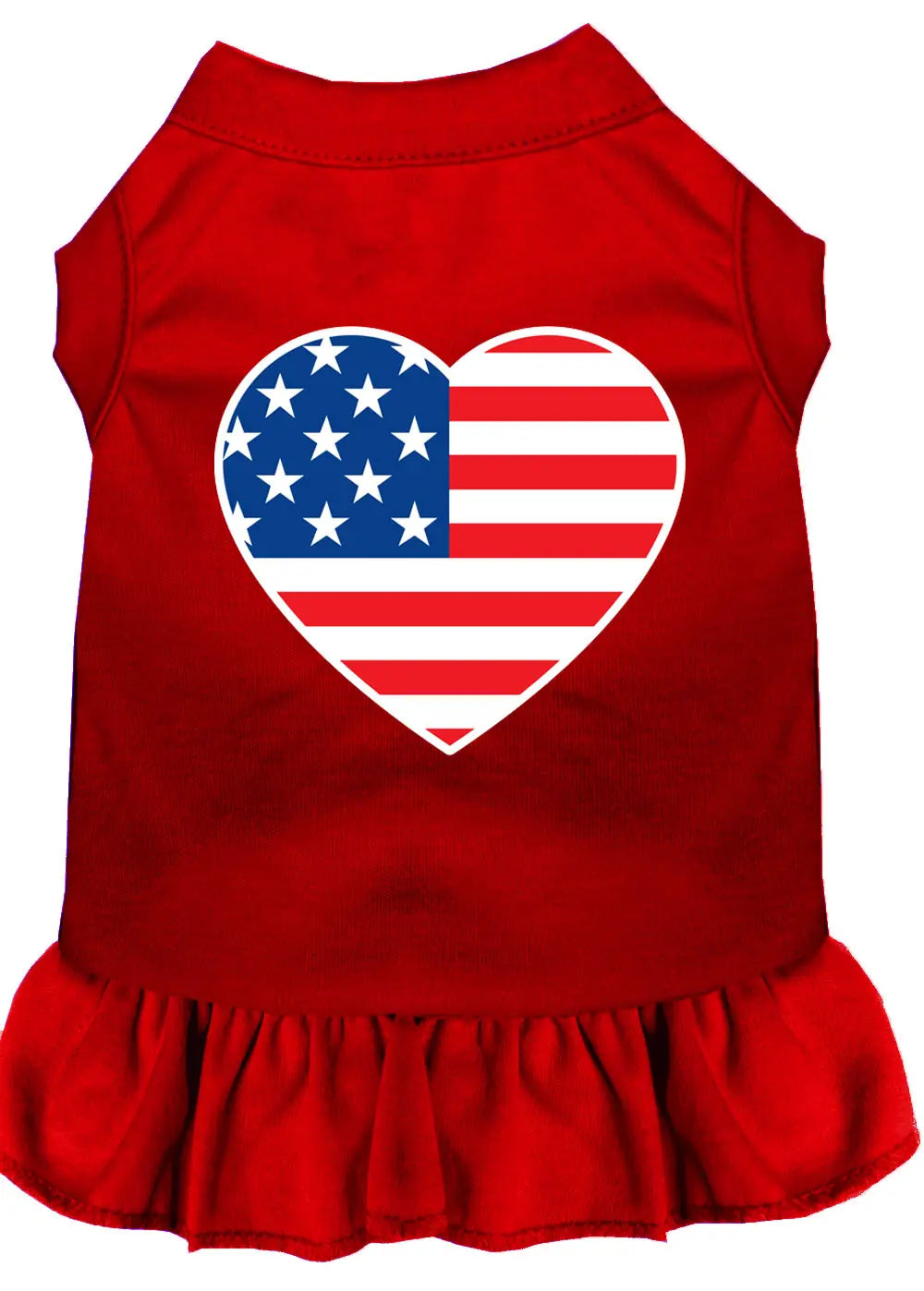 American Flag Heart Screen Print Dress Red Xxxl Default Title